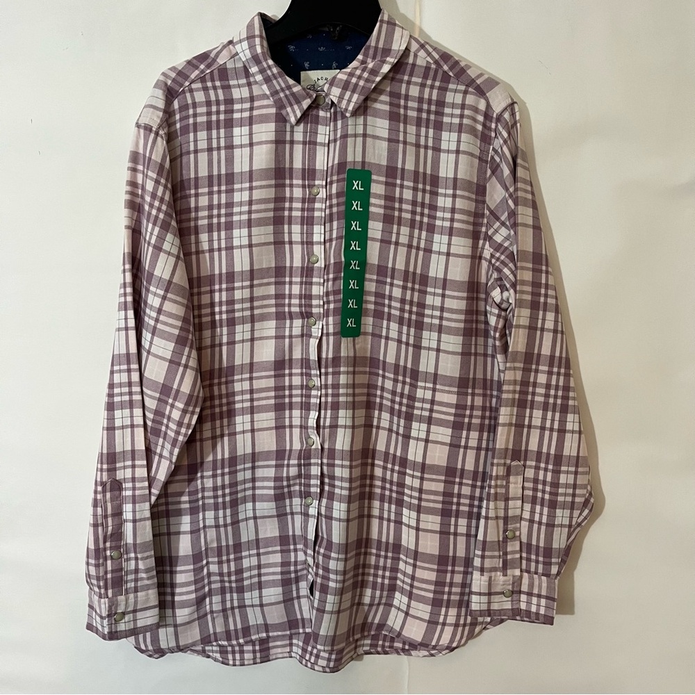 Jachs NY Women’s Purple and White Casual Button Down Shirt Size XL New with tags